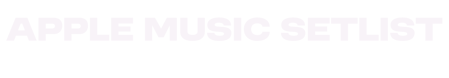 Set List on Apple Music
